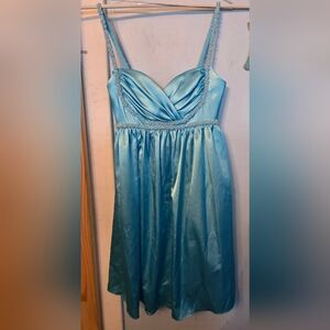 Jordan Fashion Blue Topaz Hand Beaded Bridesmade/Hoco Dress. Sz 6. NWT
